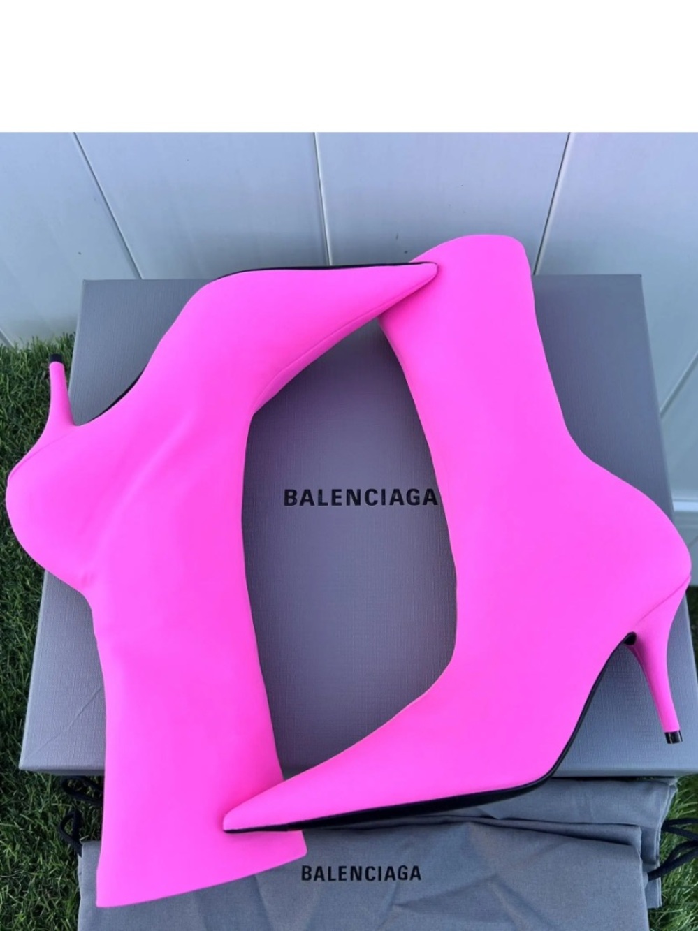 BALENCIAGA Women’s Hot Pink Pointed Toe Stiletto Boot